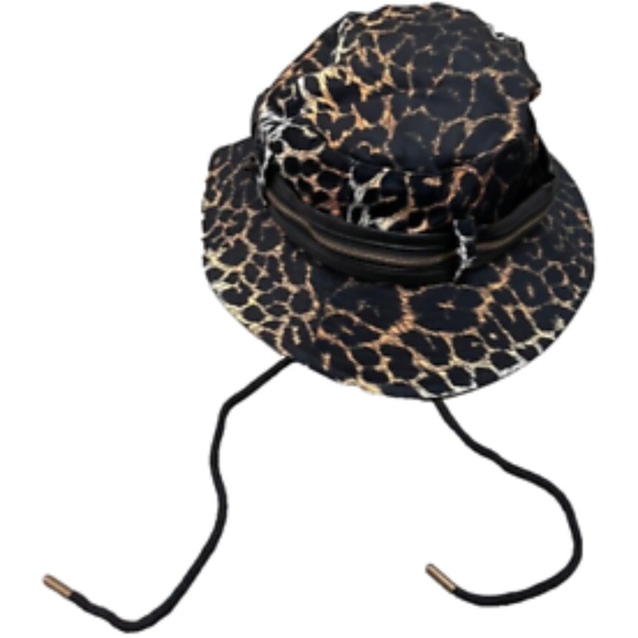 Jeremy Scott Waterproof Leopard Print Bucket Hat Rain Hat - Picture 2 of 6